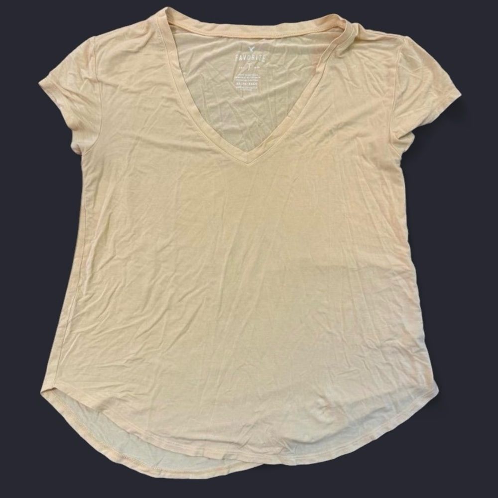 Light yellow V-Neck Top